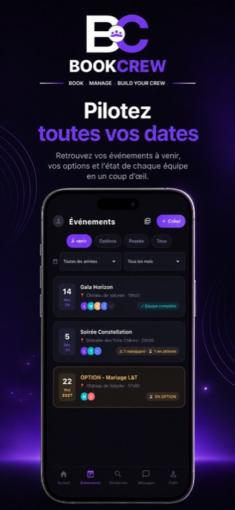 Pilotez toutes vos dates